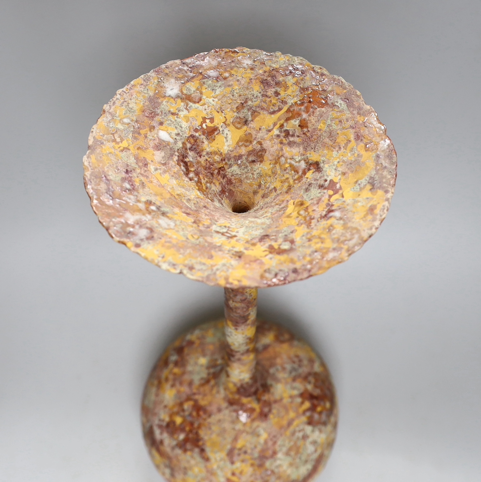 A Hillary La Force earthenware thin-necked vase with speckled glaze, 42cm